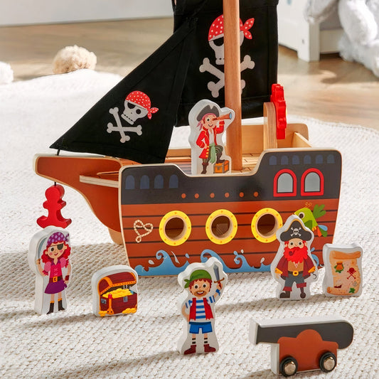 Wooden Pirate Ship Play Set – Embark on Swashbuckling Adventures!